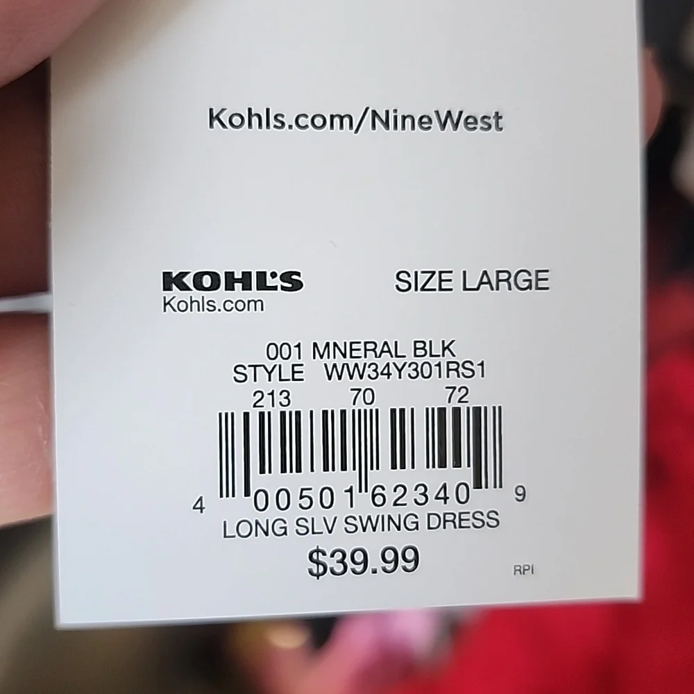 Nine West Black Long Sleeve Swing Dress - Picture 12 of 12